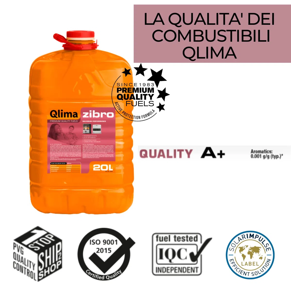 Qlima Combustible líquido para estufas Zibro 20 litros bidón PET