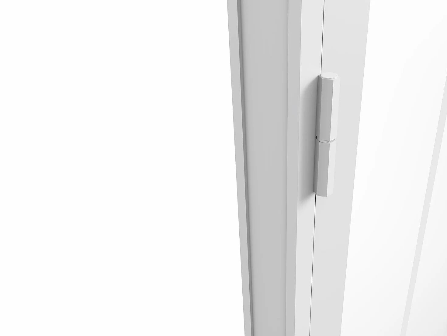 Vente-unique-Bloque de puerta reversible de aluminio y vidrio templado estilo taller - Alt. 204 x An. 83 cm - Blanco - ERMELO