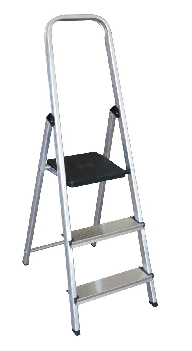 KTL - Escalera de Tijera K-OFFICE (3 Escalones, Aluminio, Silver)