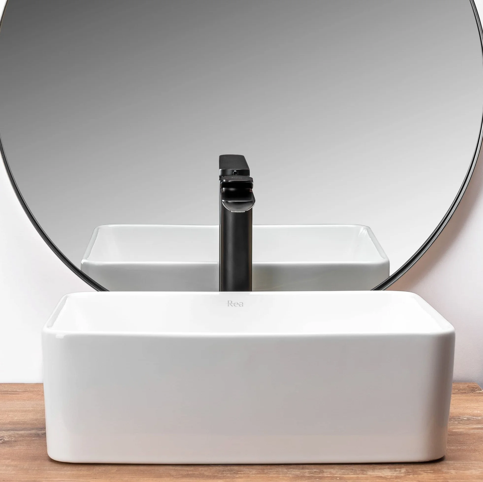 Rea Lavabo Sobre Encimera ANITA MINI Lavabo de baño de cerámica (Blanco)