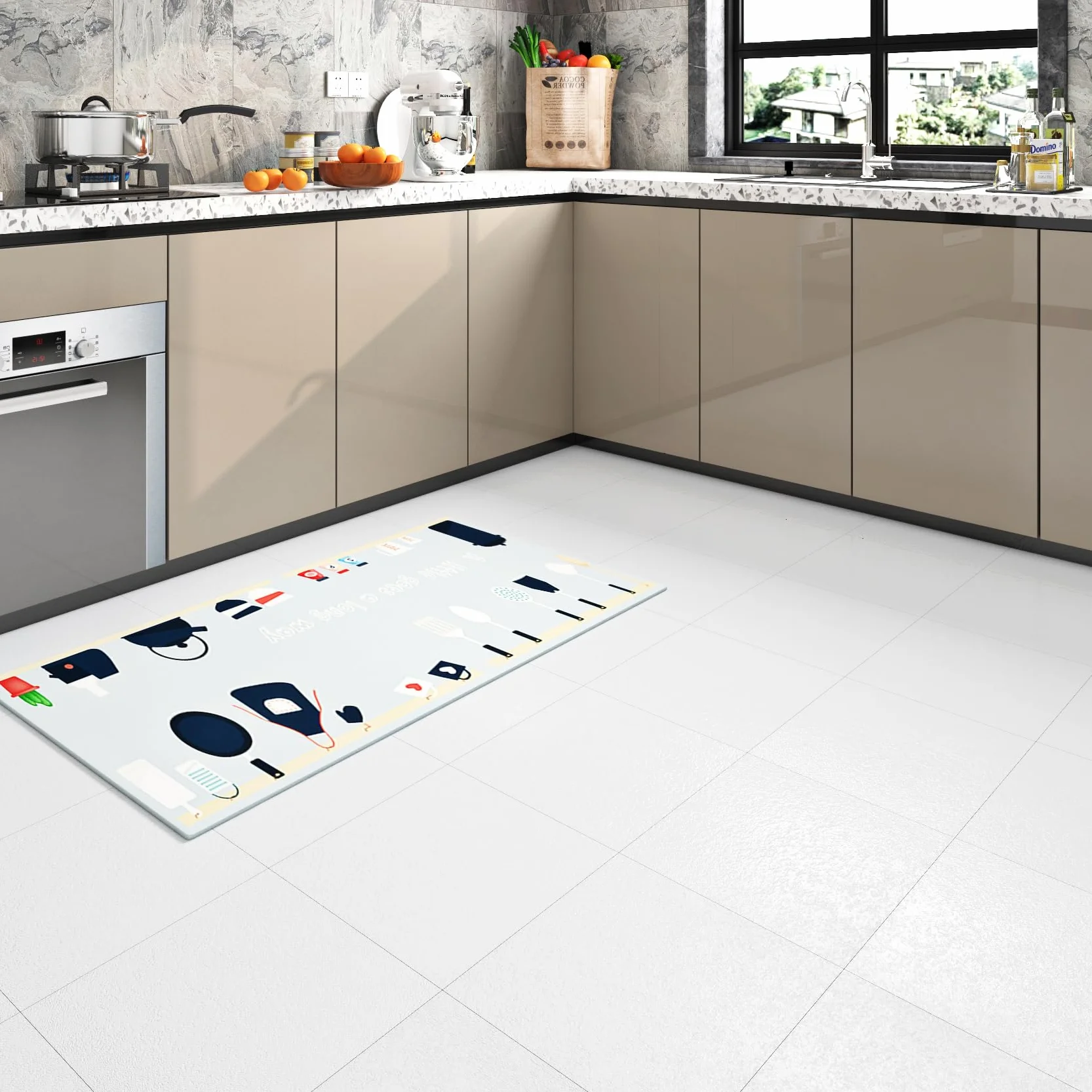 Livelynine Vinilo Adhesivo Suelo Baño Color Blanco 30x30CM Lavable Suelo Vinilo Autoadhesivo Cocina 32-Baldosas Vinilos Suelos Autoadhesivo Salon Habitacion Baldosas Adhesivas Suelos Pasillo Lavadero