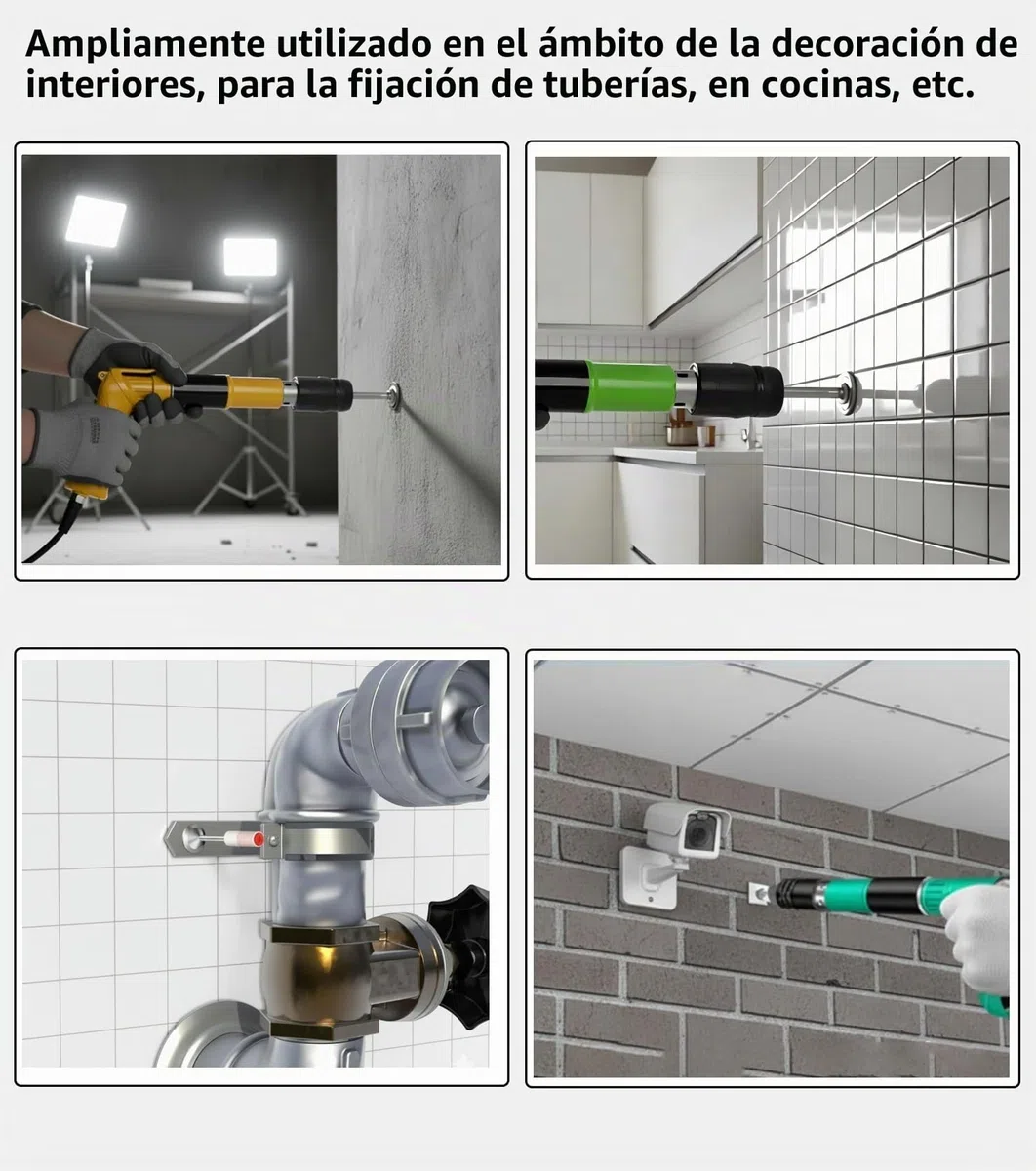 400 clavos para pistola de clavos manual, pistola de clavos para hormigon, pistola de clavos de 7,3 mm clavos de acero clavadoras de hormigón, para techos de hormigón y conductos de cables.