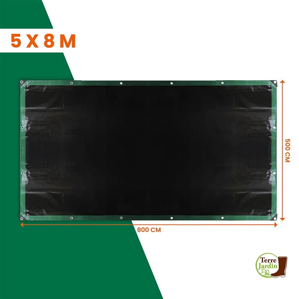 TERRE JARDIN - Lona de protección Exterior, 5 x 8 m - Lona Impermeable, Ultra Pesada y Resistente, Polietileno 240 g/m², Anti UV - Lona para leña, Sitio - Ojales de Aluminio