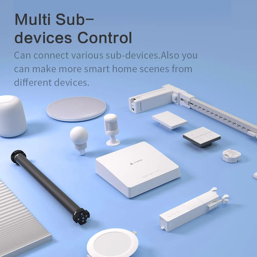 YoumiAi Matter Thread Hub Tuya Zigbee Bridge Matter Gateway Support Apple Homekit Siri Voice Google Home Alexa Home APP Control LAN Hub con cable