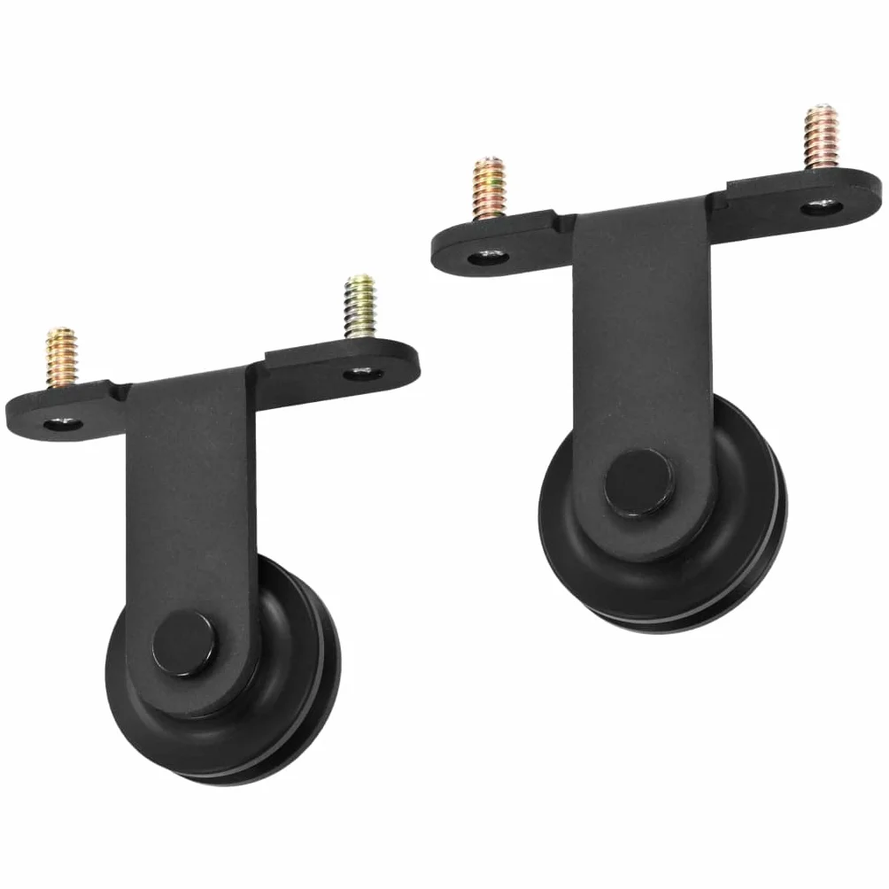 200 cm Herraje para Puerta Corredera Kit de Accesorios para Puertas Correderas Guia Puerta Corredera Negro