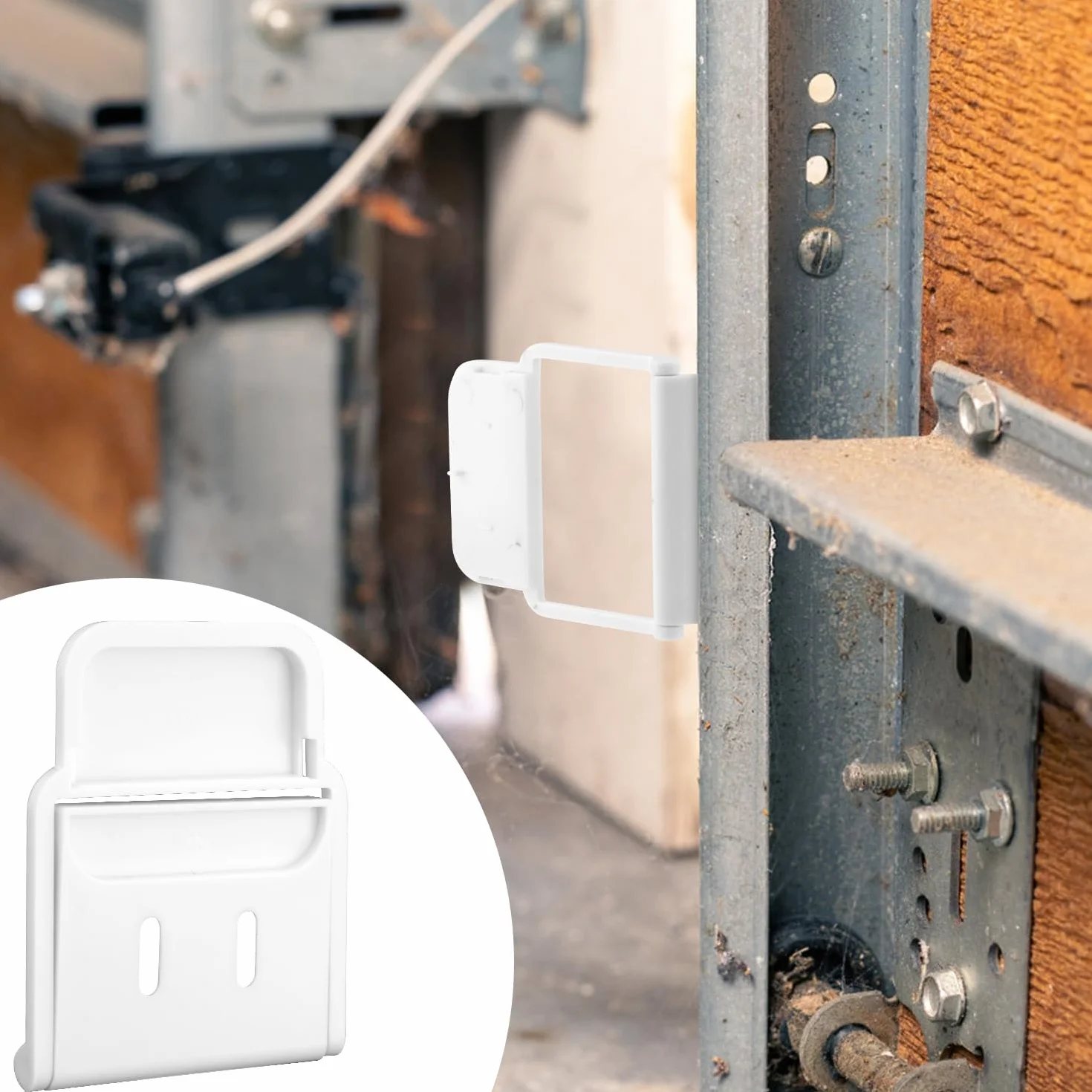 Tinoaly 2uds Soportes Sensor de Puerta Garaje para Ring Sensores Contacto de Alarma, Soporte Montaje Duradero para Puerta Garaje Accesorios Seguridad con Tornillos Fácil Instalación