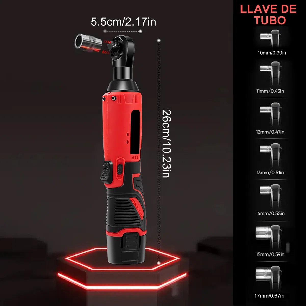 Llave de Trinquete Eléctrica Inalámbrica 3/8", 12V 35N.m 320RPM | Carraca Electrica, Bateria 2x1,5Ah con 7 Enchufes, Atornillador de Impacto Carga Rápida para Reparación de Auto