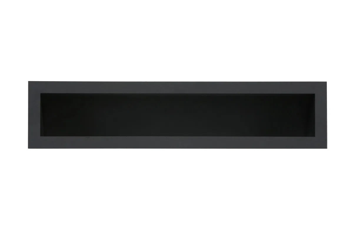 Rejilla de Ventilación Lineal 40 x 9 cm Negra RAL 9005 – Rejilla de Aire de Acero con Recubrimiento en Polvo para Chimenea Estufa y Pared, Rejilla Rectangular para Aire Caliente. | Formato lineal compacto - difusión de aire caliente - chimenea inserto est