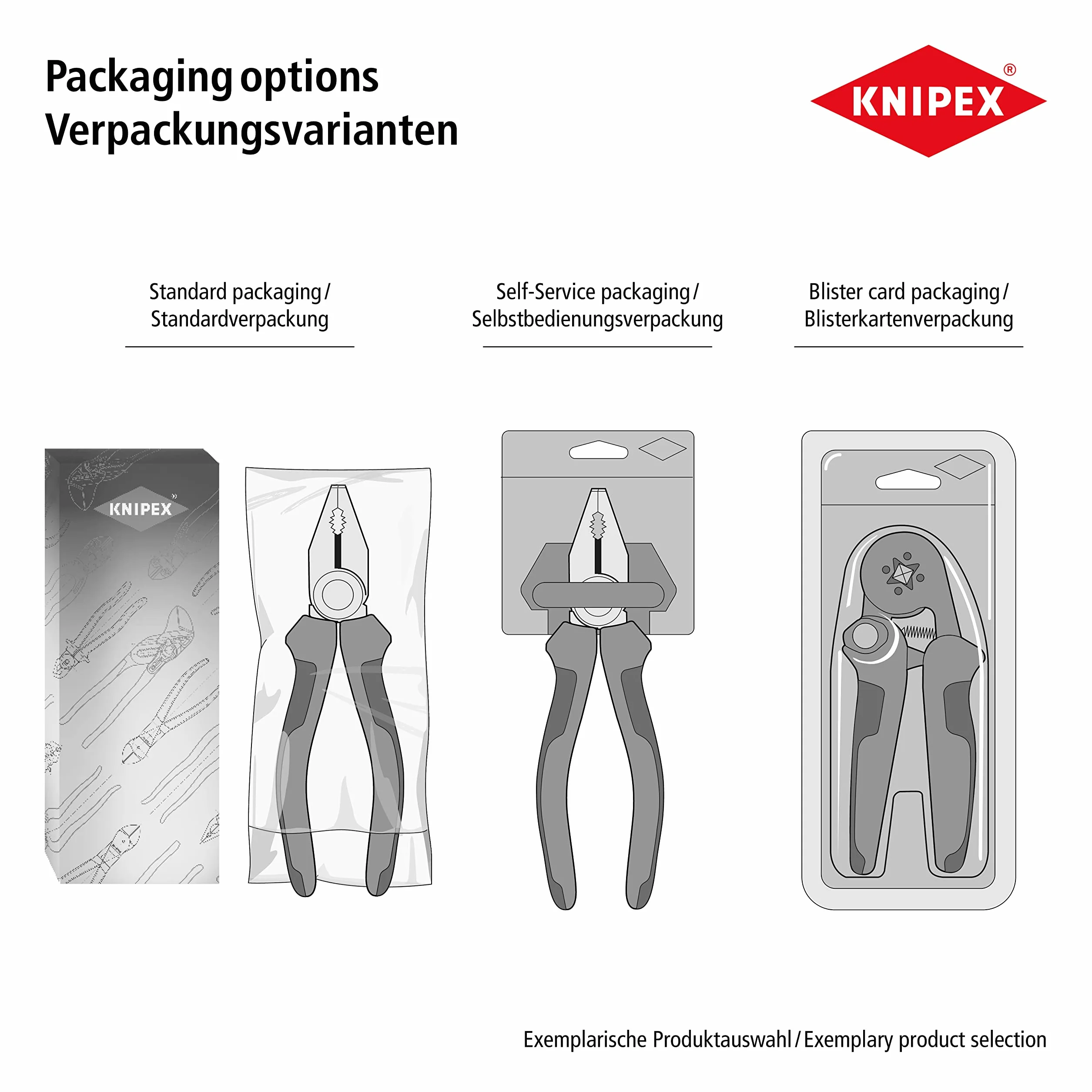 KNIPEX Cortacables para cable trenzado también para cables trenzados de alta resistencia con cartulinas autoservicio con, 95 62 160 SB