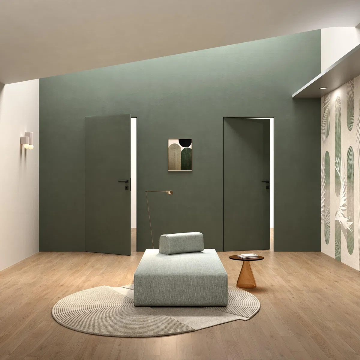 XReverx ERMETIKA - Puerta de alambre para pared batiente, reversible, blanca, se puede pintar + marco – 600/700/800/900 x 2100 mm XReverx ERMETIKA (900 x 2100)