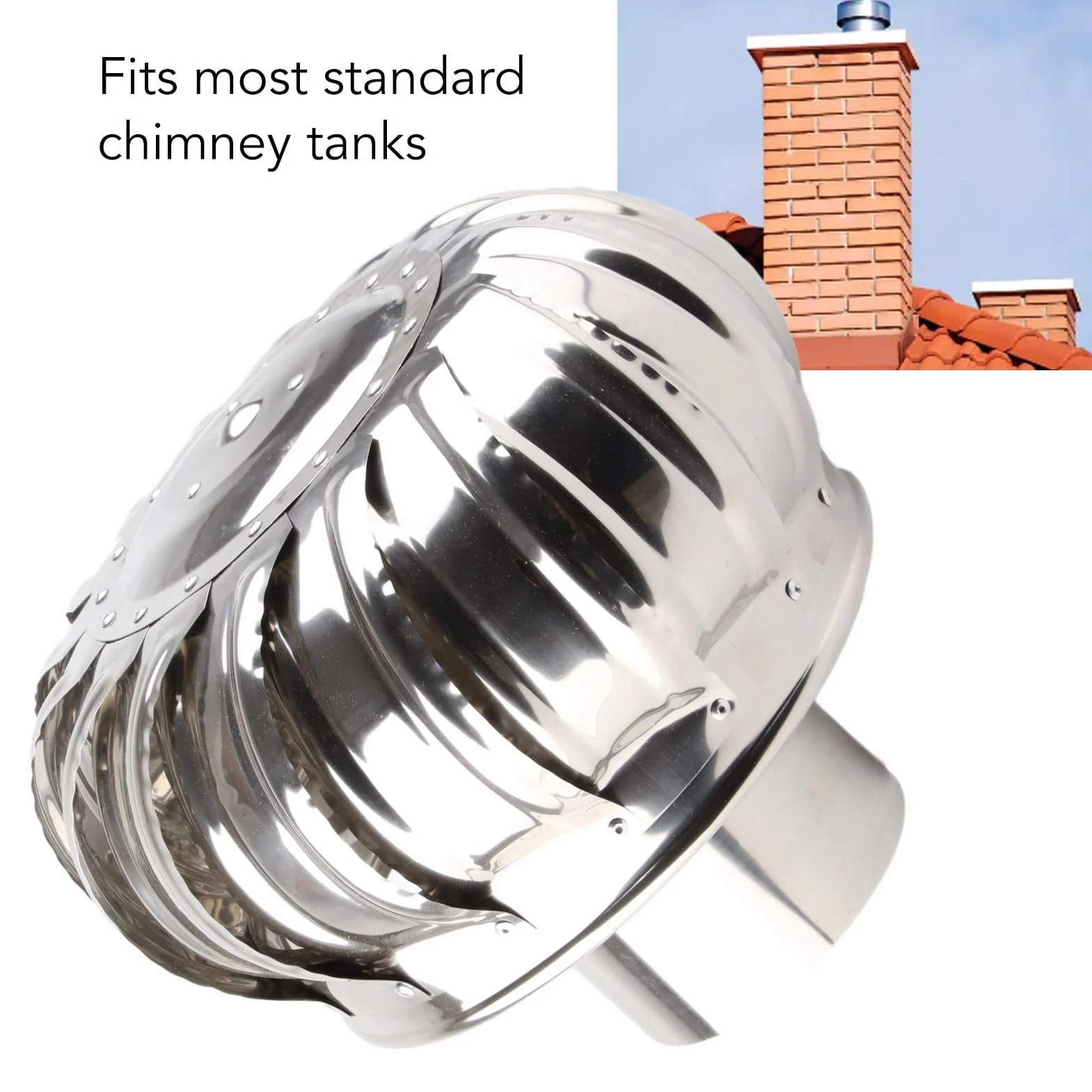 Ventilador De Techo, Ventilador De Turbina De Acero Inoxidable Resistente, Ventilacin De Techo Con Ventilador Silencioso Automtico Para Casas, Fbrica, tico, Granja