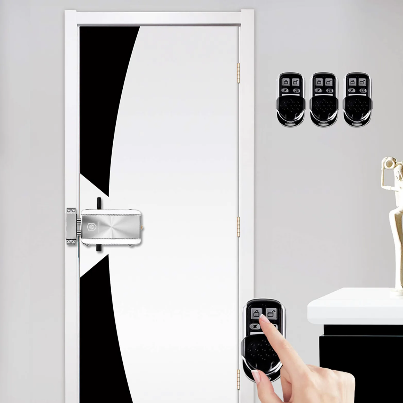 Cerradura Electrónica para Puerta con 4 Mando a Distancia, de Seguridad, Sistema de Control de Acceso para el Hogar / Hotel / Apartamento
