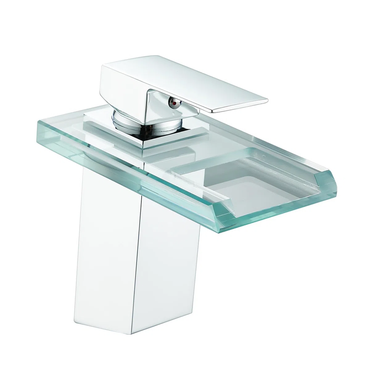 Grifo de baño, Armadura de cascada de vidrio para el baño, Grifo de lavabo monomando, Cromo