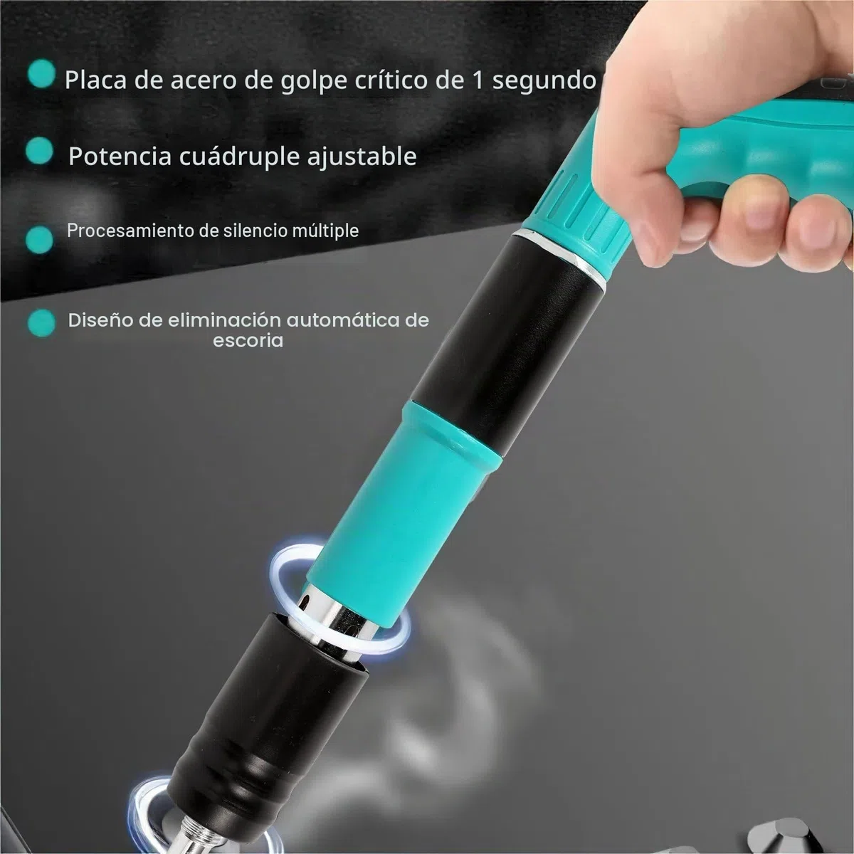 Herramienta de pistola de uñas, de acero, pistola de clavos de acero, pistola de remache, pistola neumática para acero y hormigón, silenciador, 5 velocidades, herramienta de fijación de pared para