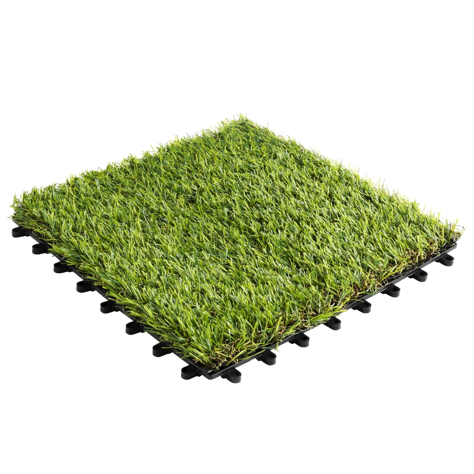 Floordirekt Azulejos de césped de 30 x 30 cm, 2 m² = 22 baldosas para terraza, balcones – Suelo para balcón y terraza – resistente a la intemperie con función de drenaje | hierba