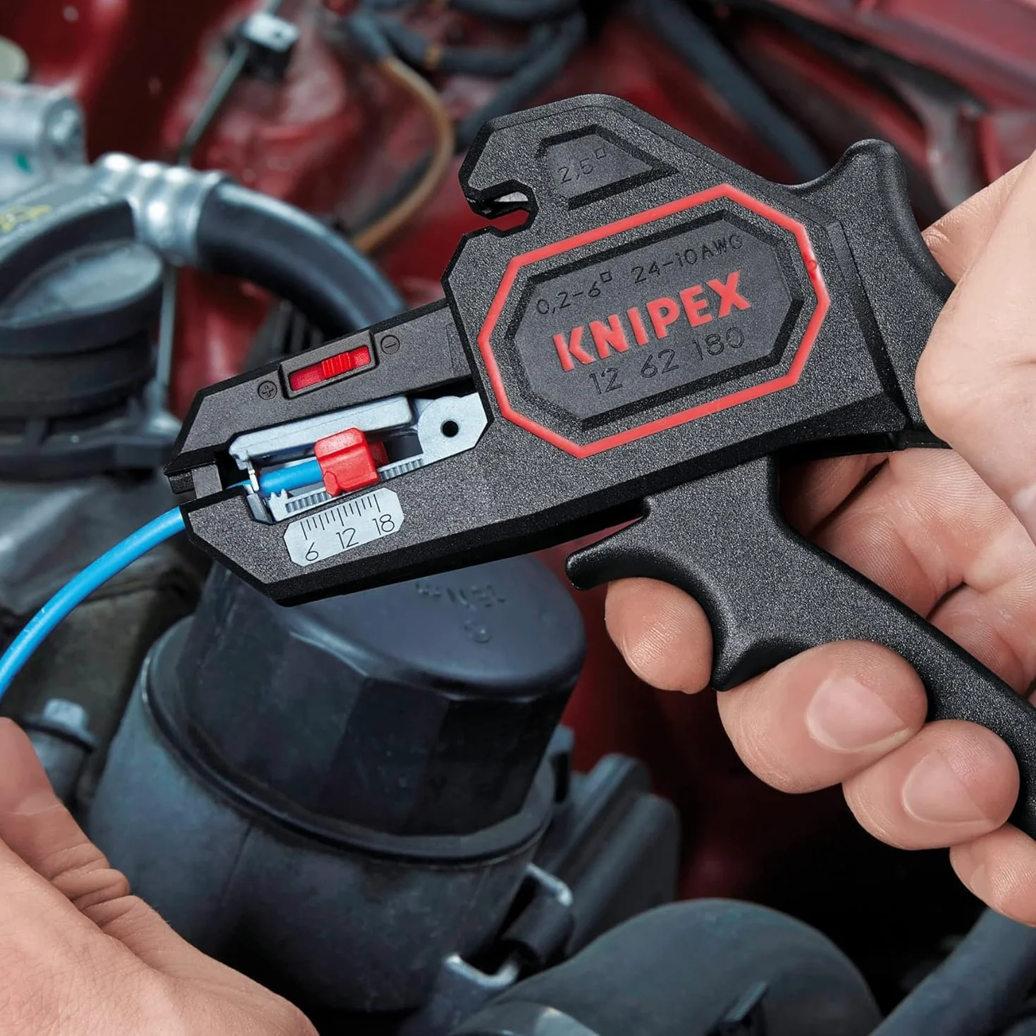 KNIPEX Pelacables autoajustable 180 mm (cartulina autoservicio/blíster) 12 62 180 SB