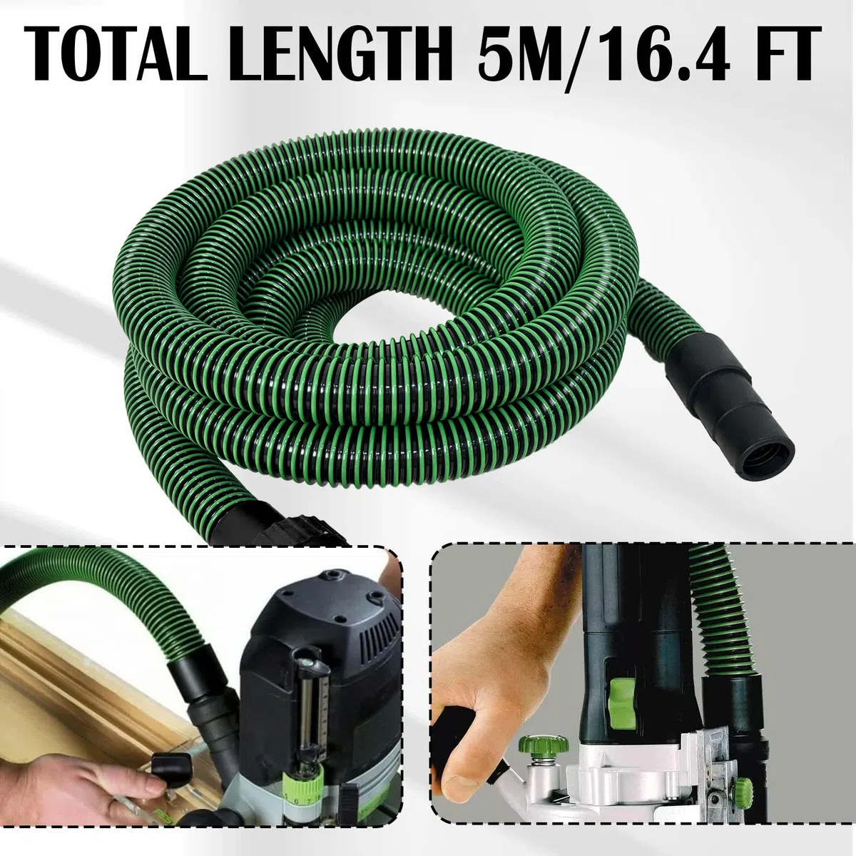 Manguera de extracción de polvo, 5 m, D27, diámetro de 32 mm, compatible con F-e-s-t-o-o-l CT 26/36/48, CT 15/25, CT MINI y CT MIDI a partir de 2019, manguera para colector de polvo, color