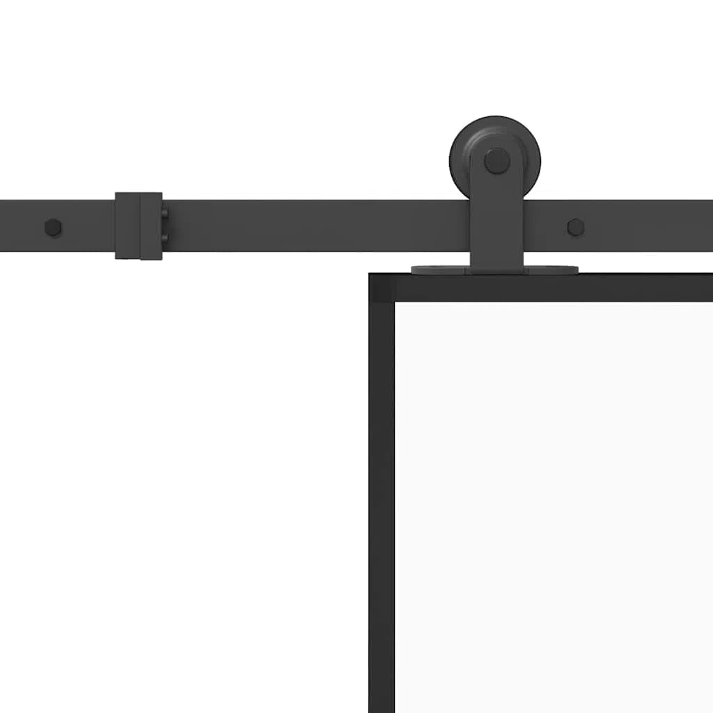 Puerta corredera con set herrajes vidrio ESG aluminio 90x205 cm, puerta corredera vidrio