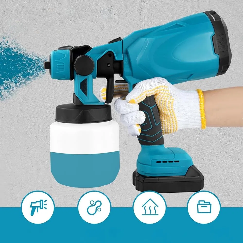 Pulverizador eléctrico inalámbrico con 3 modos de pulverización, 2 baterías de 48 V y depósito de 800 ml, aerógrafo para pintar pistola pulverizadora