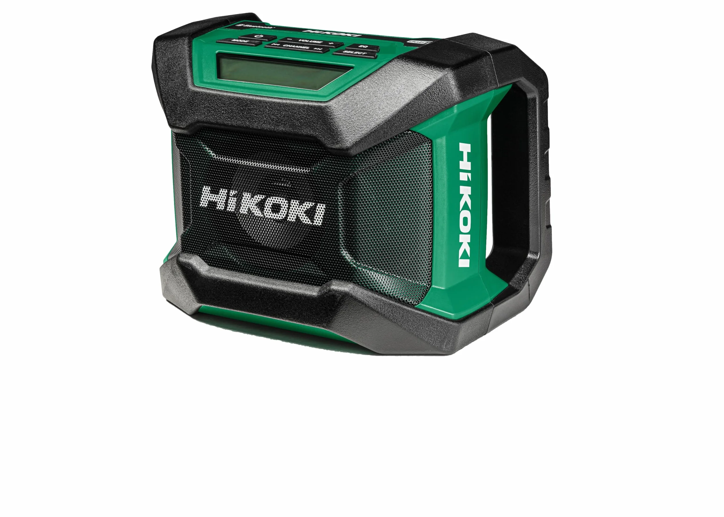 HiKOKI Radio de Obra a batería – 18 V – Bluetooth y Dab+/FM, Carcasa Robusta, Alto Volumen, Sonido Claro, Funcionamiento con Cable Posible, Pantalla con retroiluminación – con Adaptador de Corriente