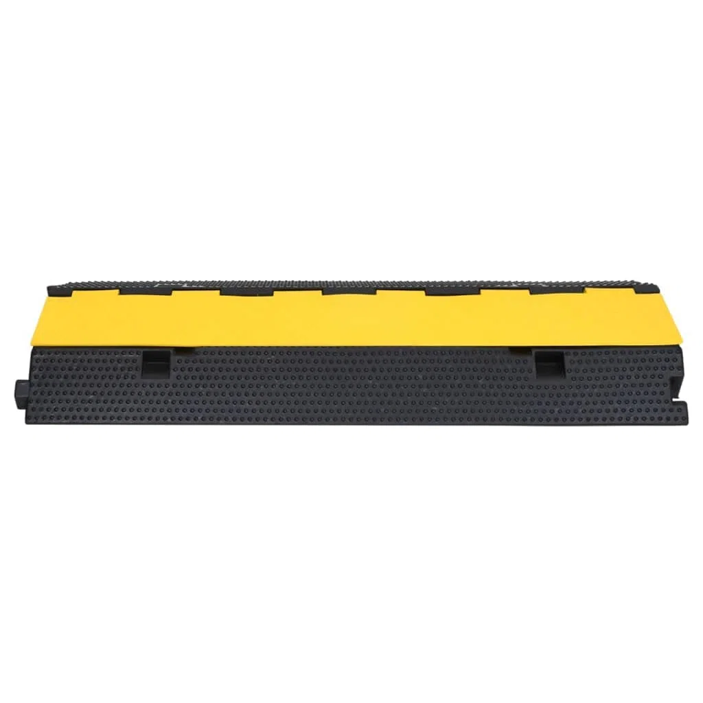 vidaXL Rampas Protectoras de Cables 2 Canales Canaleta Pasacables de Suelo Cubierta Protectora Manguera Tubo Tubería Pista Almacén 2 Piezas 100cm Goma