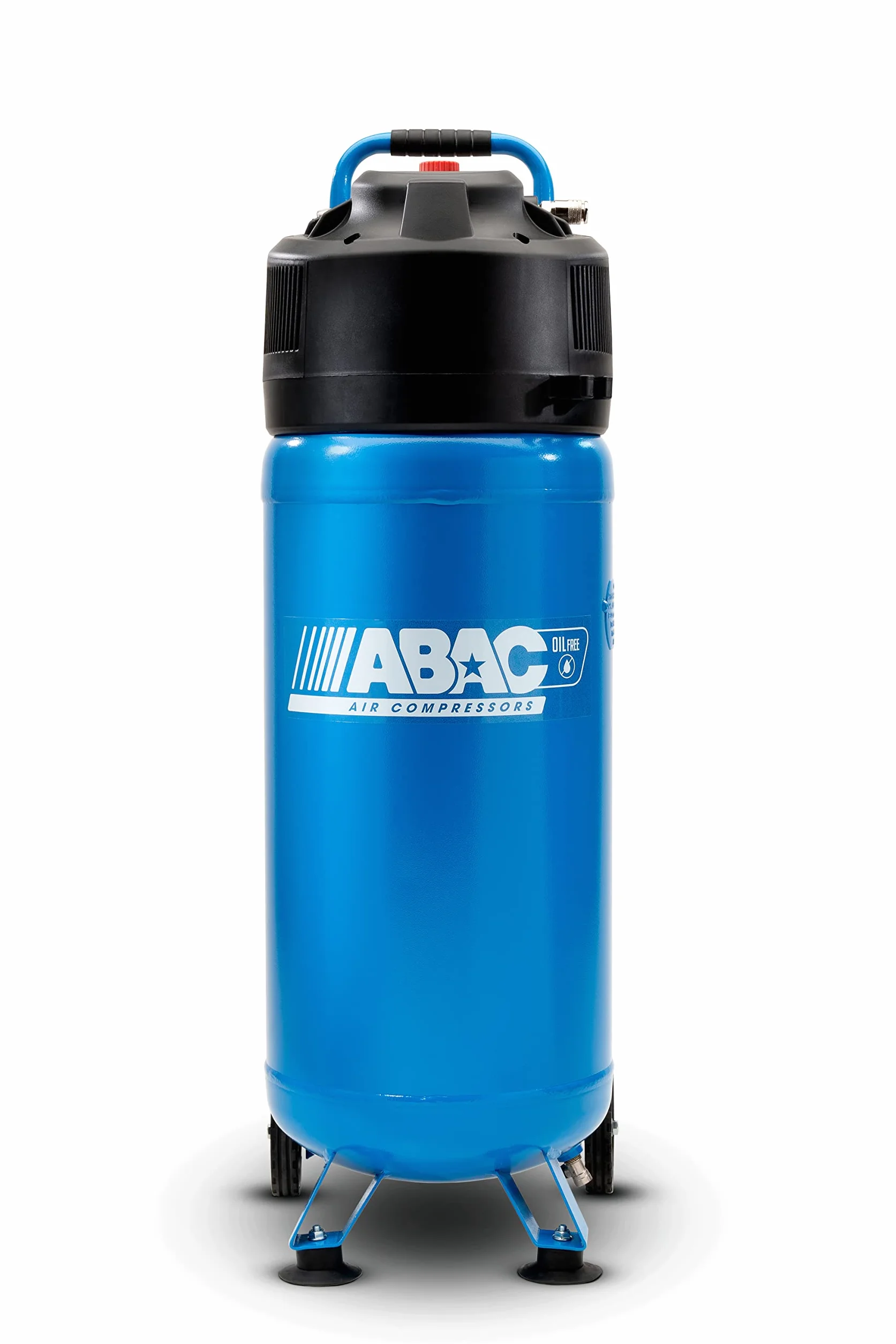 Compresor de aire vertical ABAC EASE-AIR 50V, Compresor de aire sin aceite, Presión máxima 10 bar, Potencia 2 hp, Depósito 50 litros, Nivel sonoro 97 dB (A)