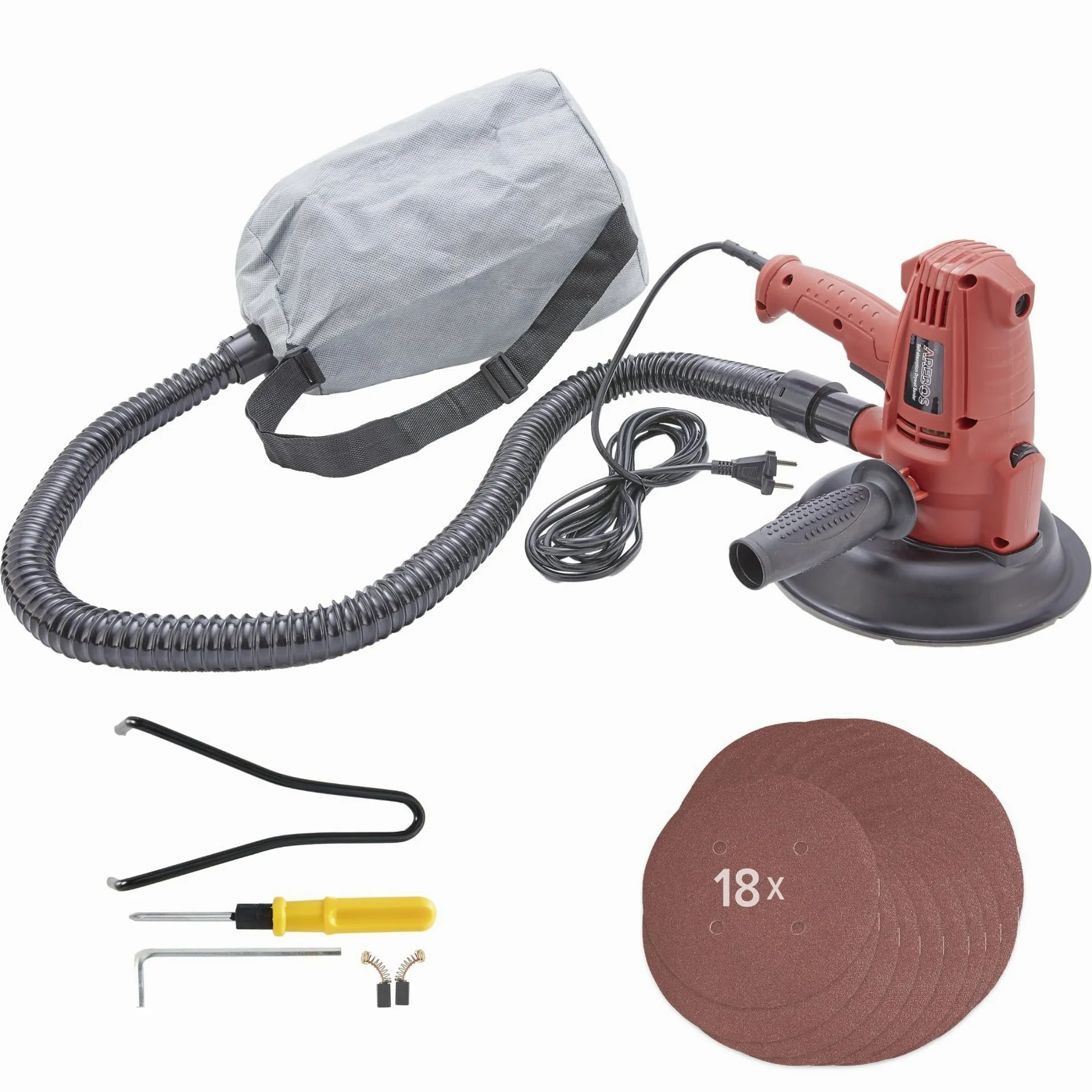 Arebos Lijadora Orbital | lijadora para techos y paredes | Lijadora Eléctrica | incluyendo 18 papel de lija | 710 W