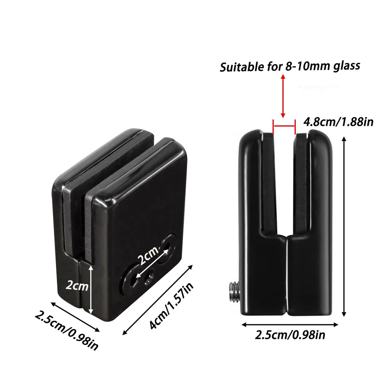 16 Piezas Abrazaderas de Cristal de 8 a 10 mm Clips de Vidro Cuadrado Acero Inoxidable 304 Glass Clamp Abrazaderas para Barandilla, Soporte de Cristal Ajustable