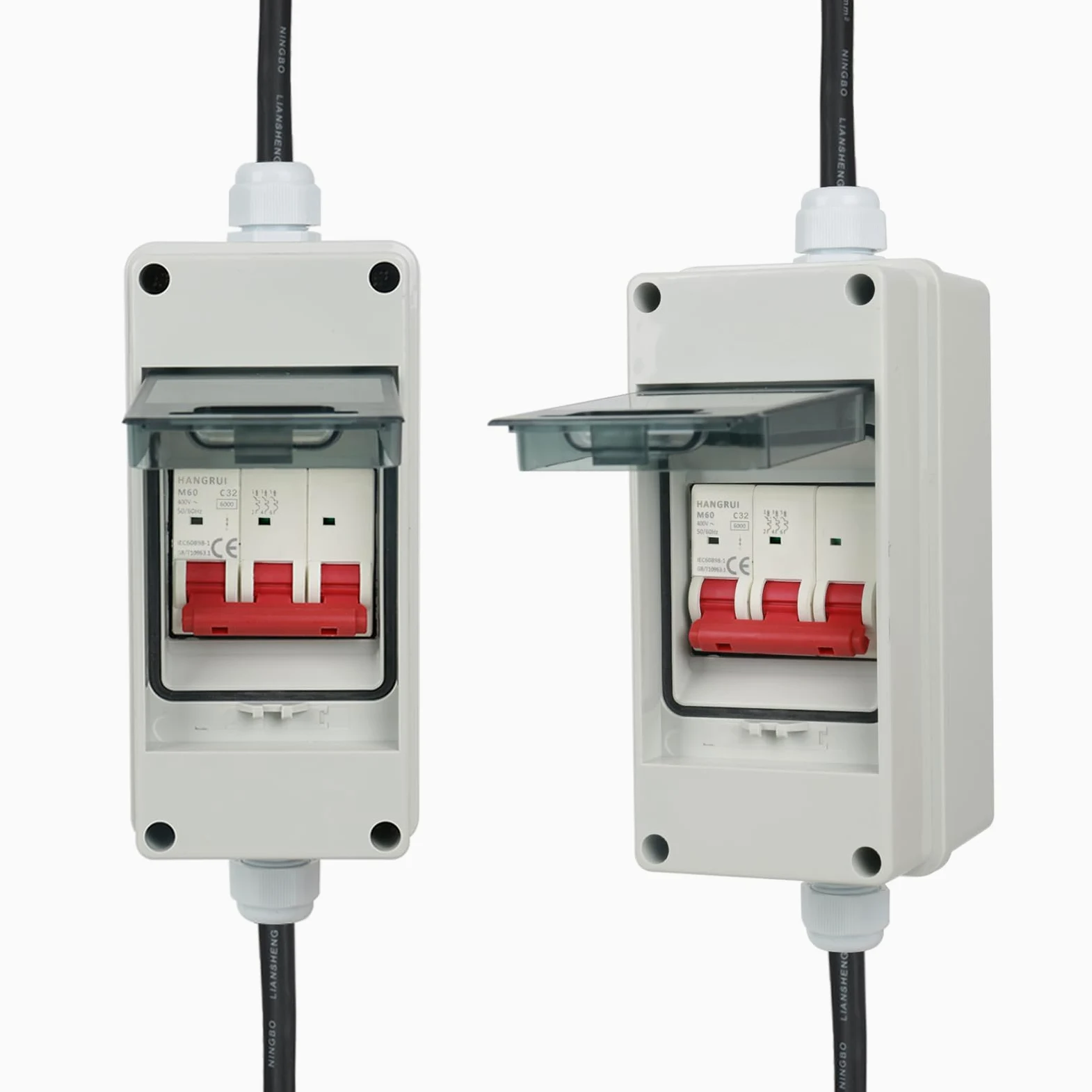 Adaptador CEE de 63 A a 32 A, 400 V 63 A a 32 A con fusible de 32 A, acoplamiento de corriente fuerte, 5G4/5G6 5P CEE adaptador de corriente enchufe y enchufe con interruptor de protección