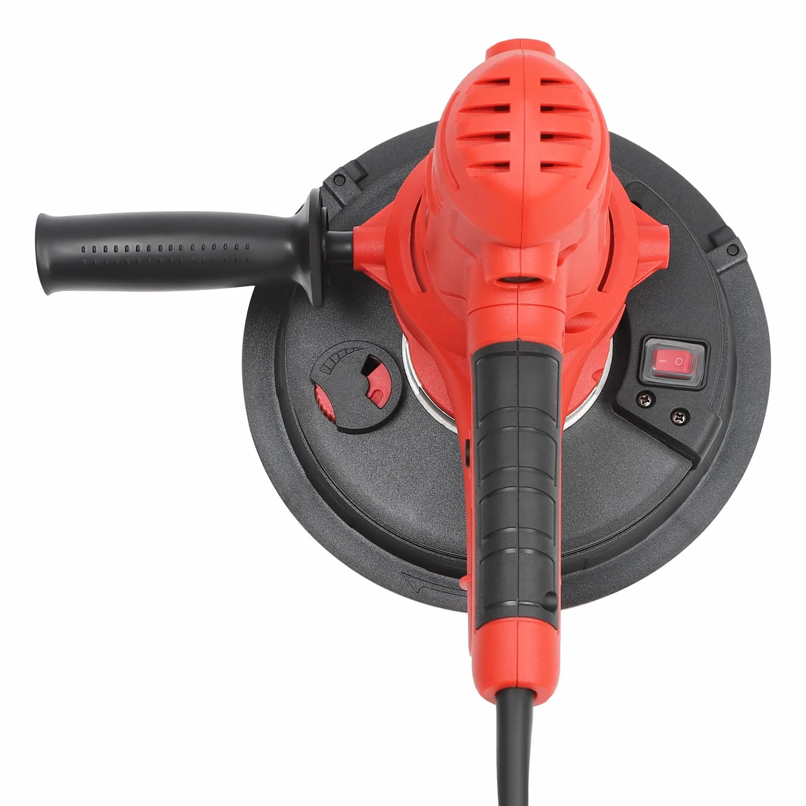 Lijadora de pared profesional de 1200 W con aspiración de polvo integrada de 180 mm, lijadora de techo ajustable con LED para paredes interiores y exteriores