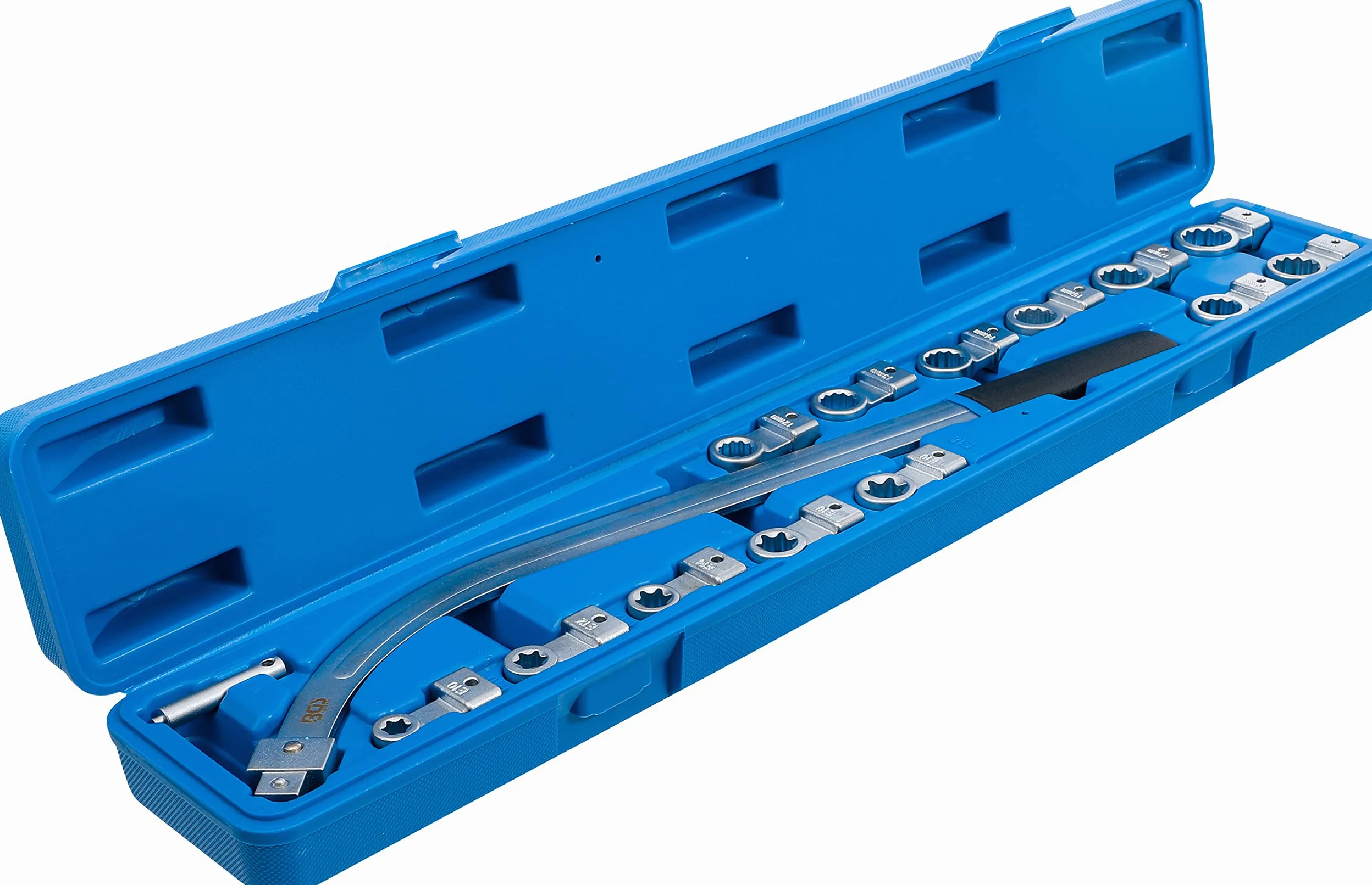 BGS 1312 | Juego de llaves para polea tensora | 12 caras 12 - 19 mm / E-Torx E10 - E18 | 15 piezas