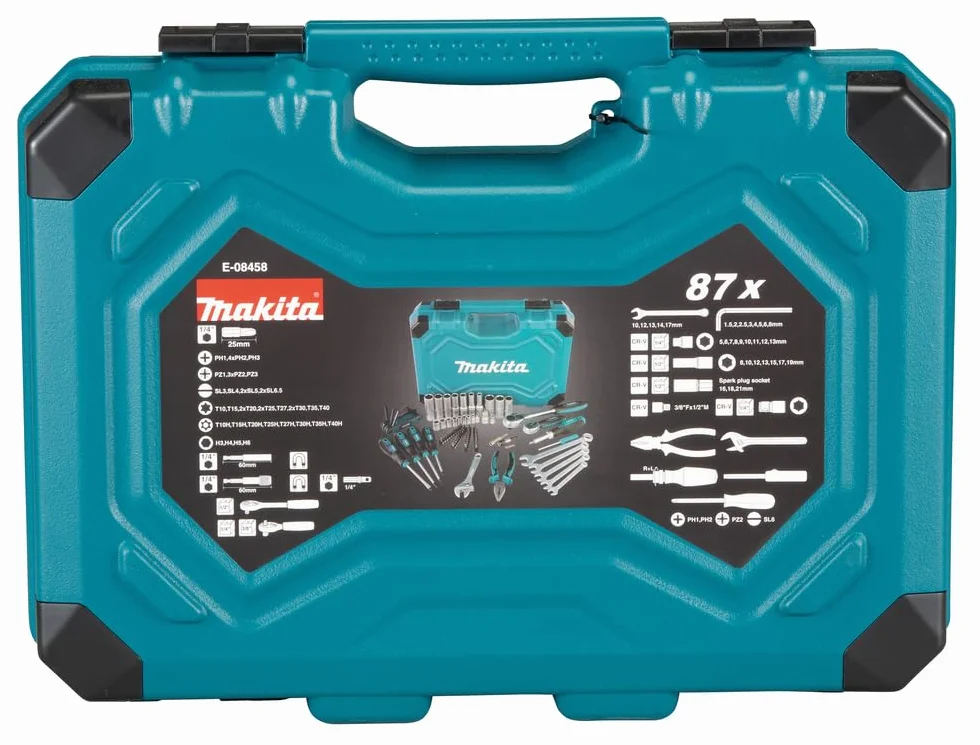 Makita E-08458 Juego de mecánica de 87 Piezas