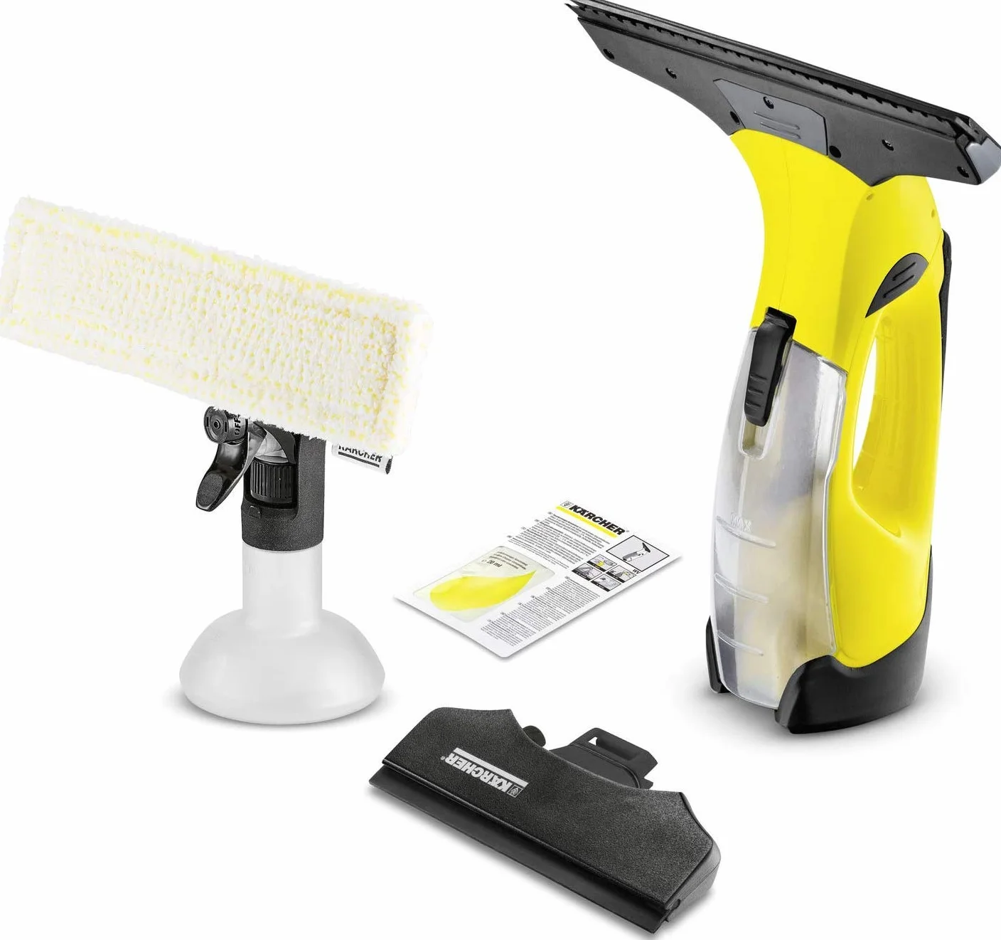 KÄRCHER Window Vac WV 5 Plus N Limpiadora de Ventanas y Cristales a batería (aspiradora limpiacristales), duración batería 35 min, 2 boquillas, Botella pulverizadora, detergente Concentrado 20 ml