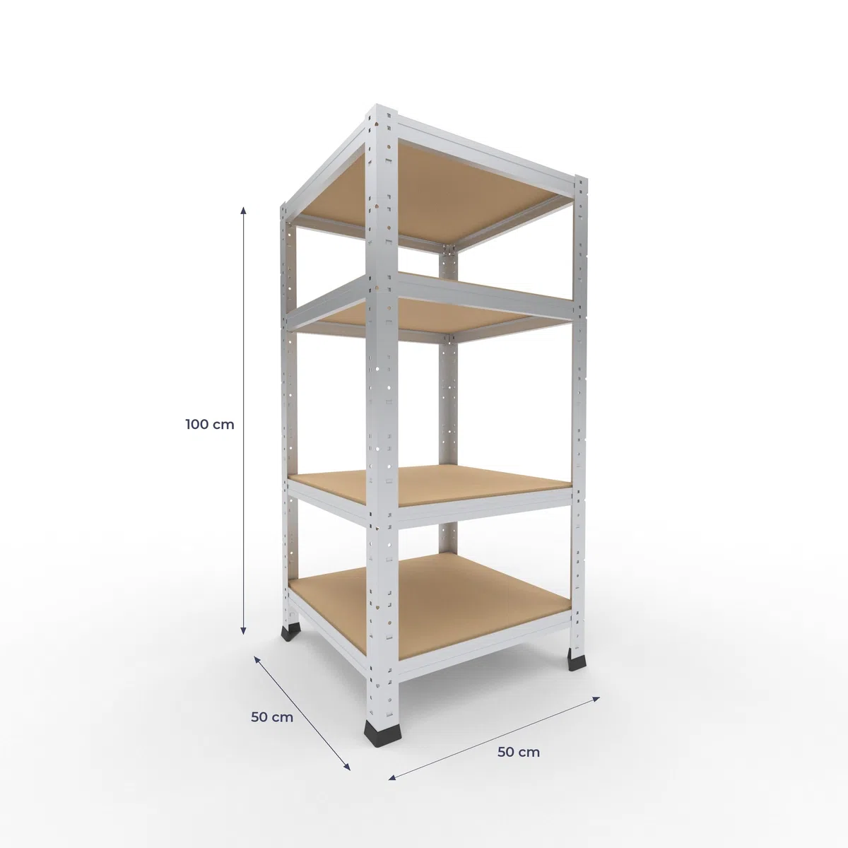 shelfplaza Home 100x50x50 cm Estantería Pesada en galvanizada con 4 baldas y 175 kg de Capacidad de Carga por balda