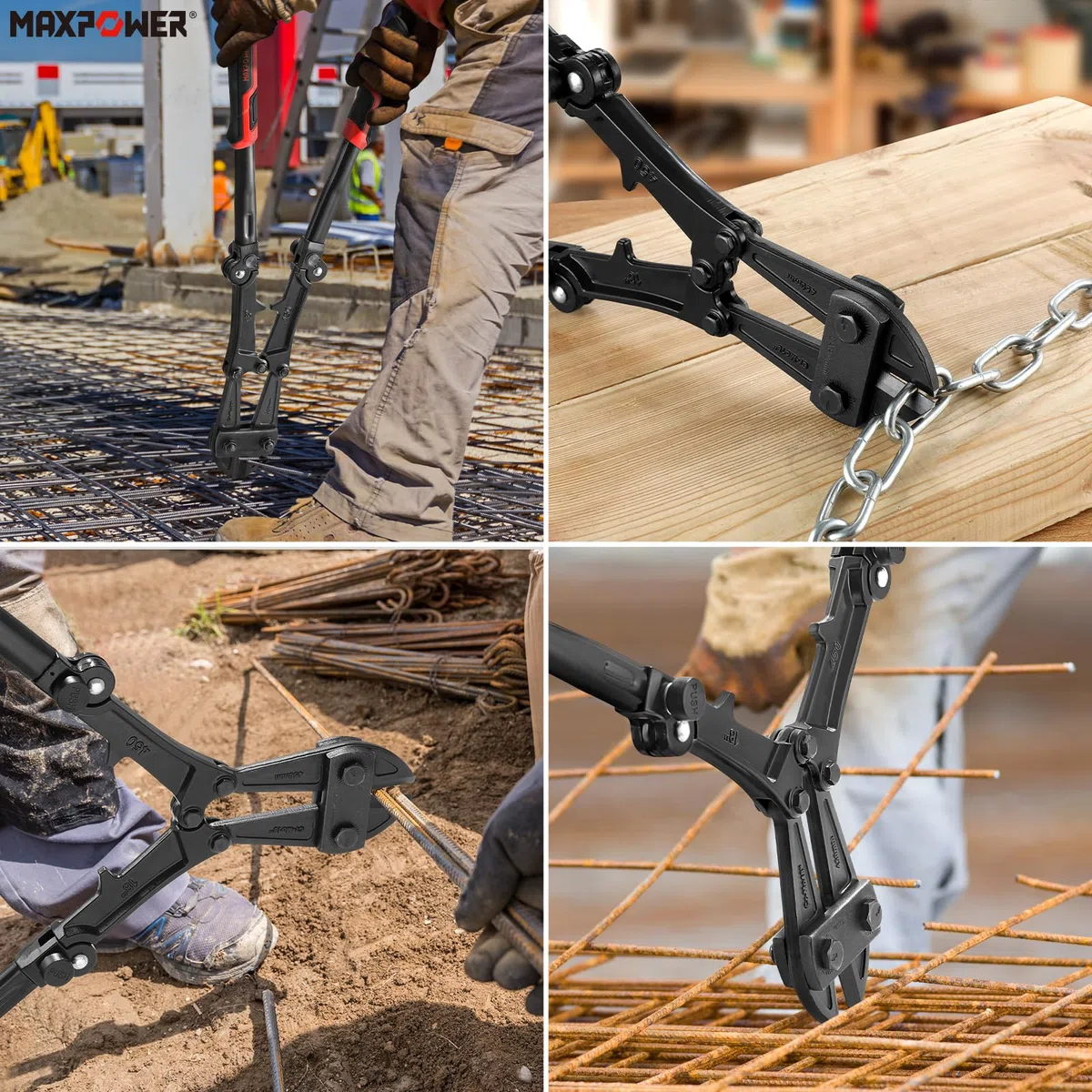 MAXPOWER Cortador de Pernos 450mm/18" Capacidad Máxima de Apertura: 18mm Cortapernos Fuerte y Resistente