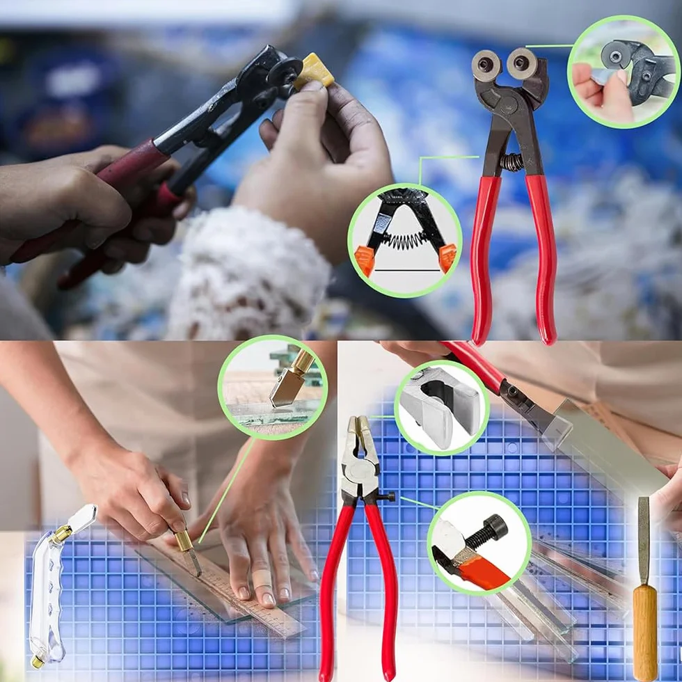 Lijadora de Vidrio Portátil,220V,65W,4200 rpm,con Función de Absorción Automática, Capucha Protectora Clara,2 Cabezales de Lijado Intercambiables y Accesorios de 30 pcs para Vidrio y Cerámica (Rojo)