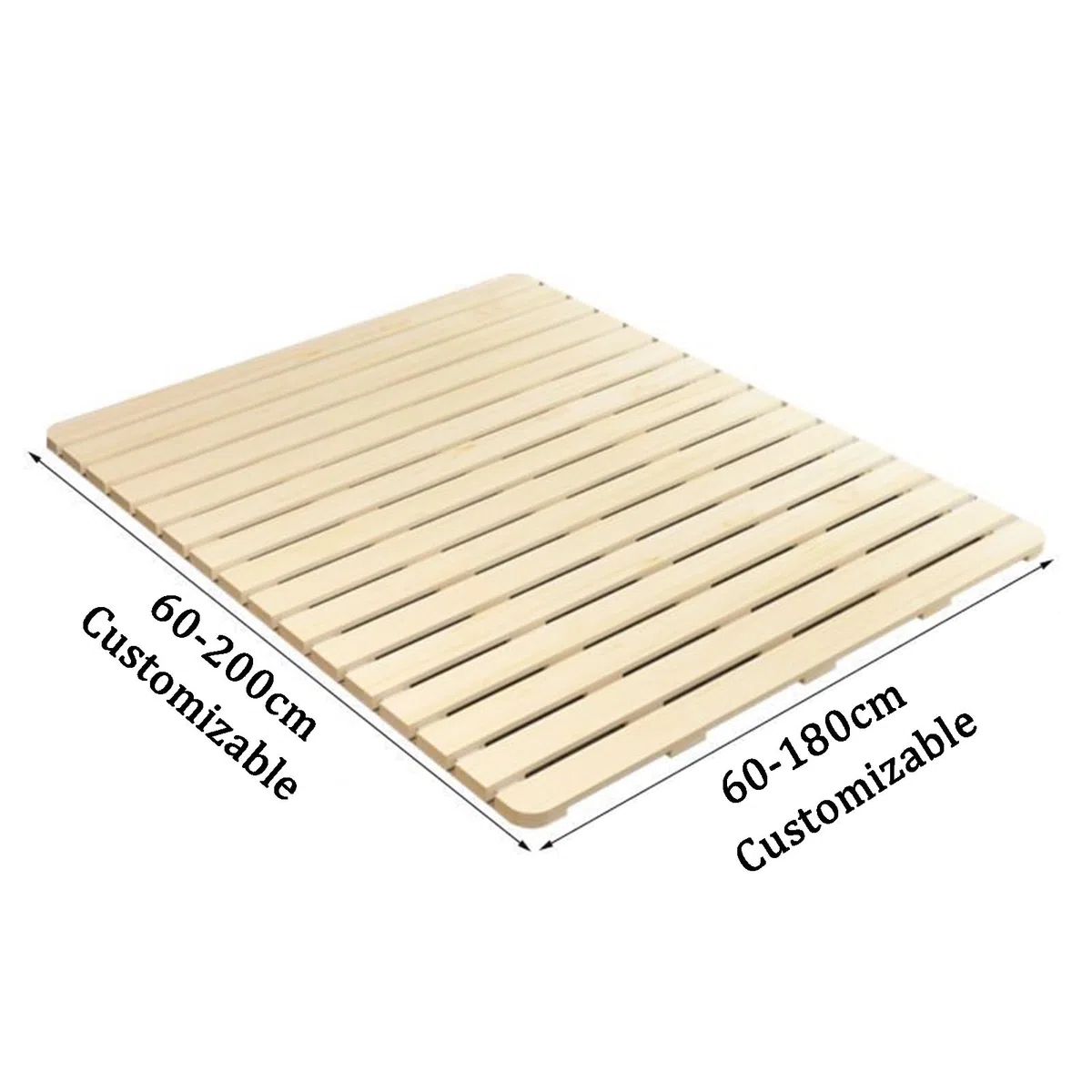 Cama Listones Enrollables Madera, Tablero Soporte Colchón Horizontal Resistente, Cama Suave Plegable Convierte Un Marco Cama Futón Protección Cintura Dura(80x120cm)