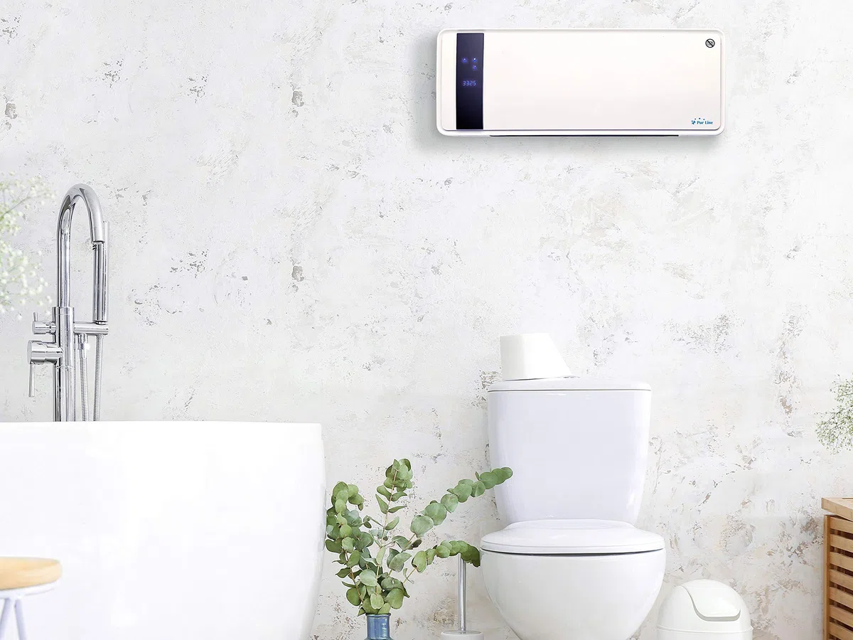 PURLINE | Calefactor Cerámico de Pared 2000W PURLINE HOTI M65, Pantalla Digital, Mando a Distancia - Calefactor de Pared 2000W Temporizador Semanal y Protección de Seguridad