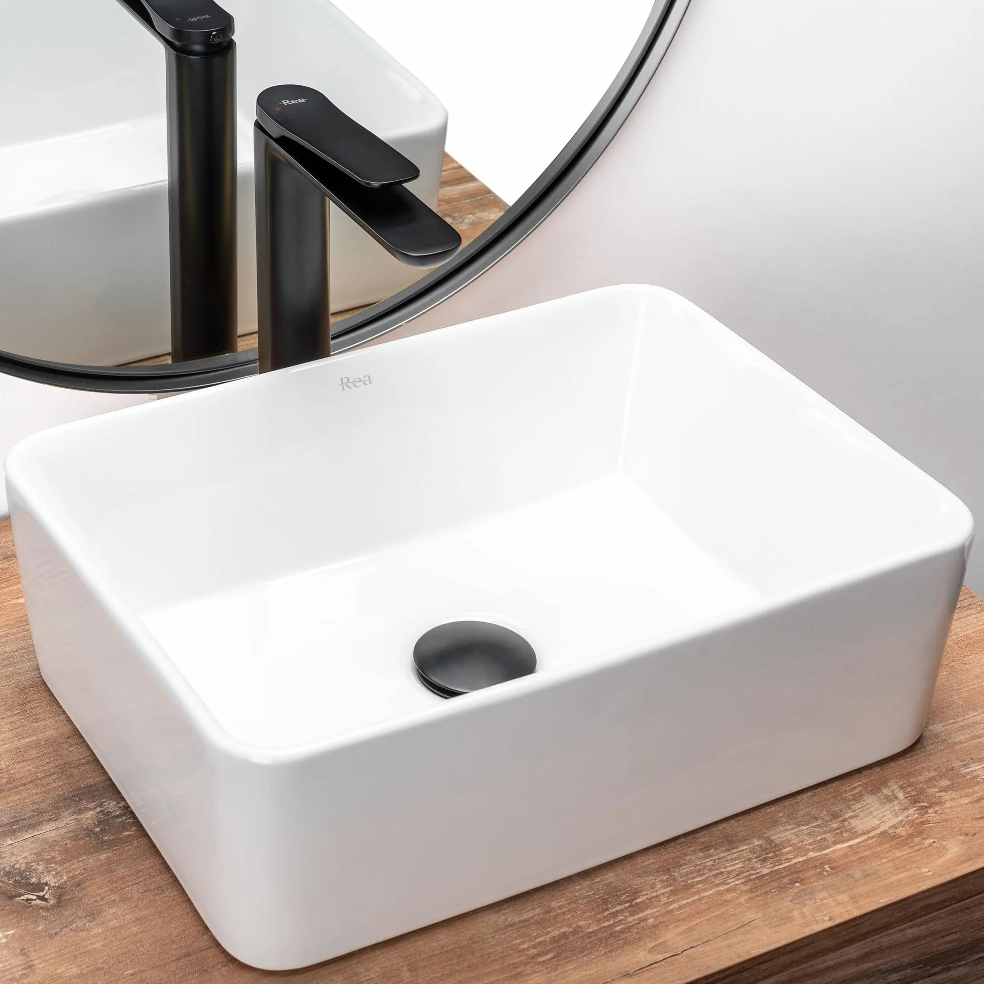 Rea Lavabo Sobre Encimera ANITA MINI Lavabo de baño de cerámica (Blanco)