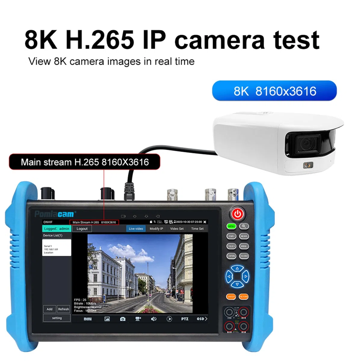 Herramienta deprueba de cámara IP IPC-9800MOVTADHS Plus Probador de cámara IP analógica multifuncional Monitor de pantalla táctil IPS de 7'' 8MP SDI TVI AHD CVI TDR OPM VFL POE Cámara Probador de CCTV