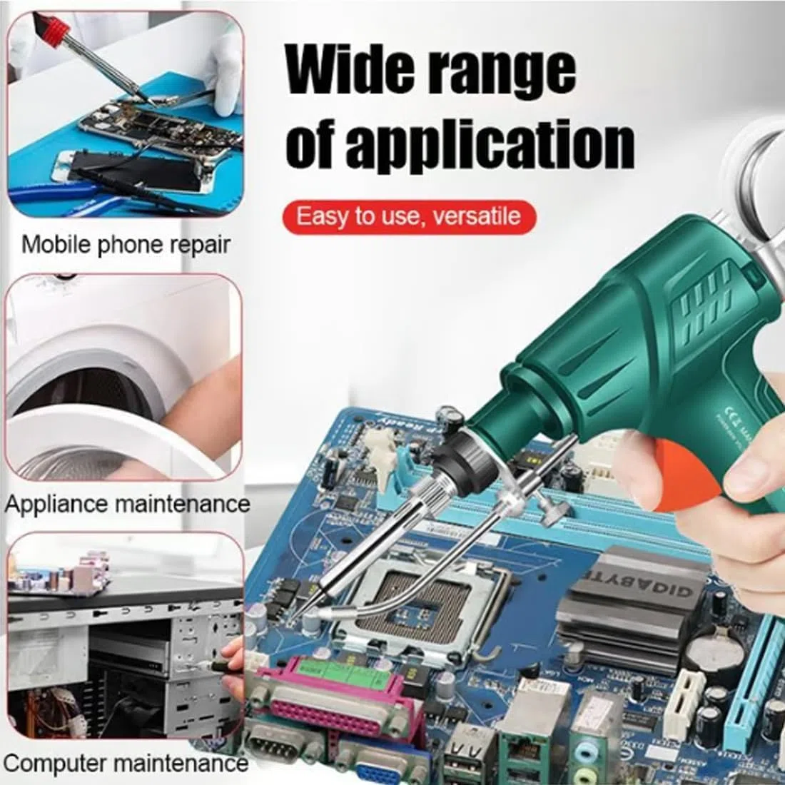 Internally Heated Industrial Laser Welding Tools, Industrial Laser Welding Machine, Portable Multi-Function Soldering Iron Soldering Gun, 3-in-1 with Rust Cutting/Removal/Welding (Green, External)
