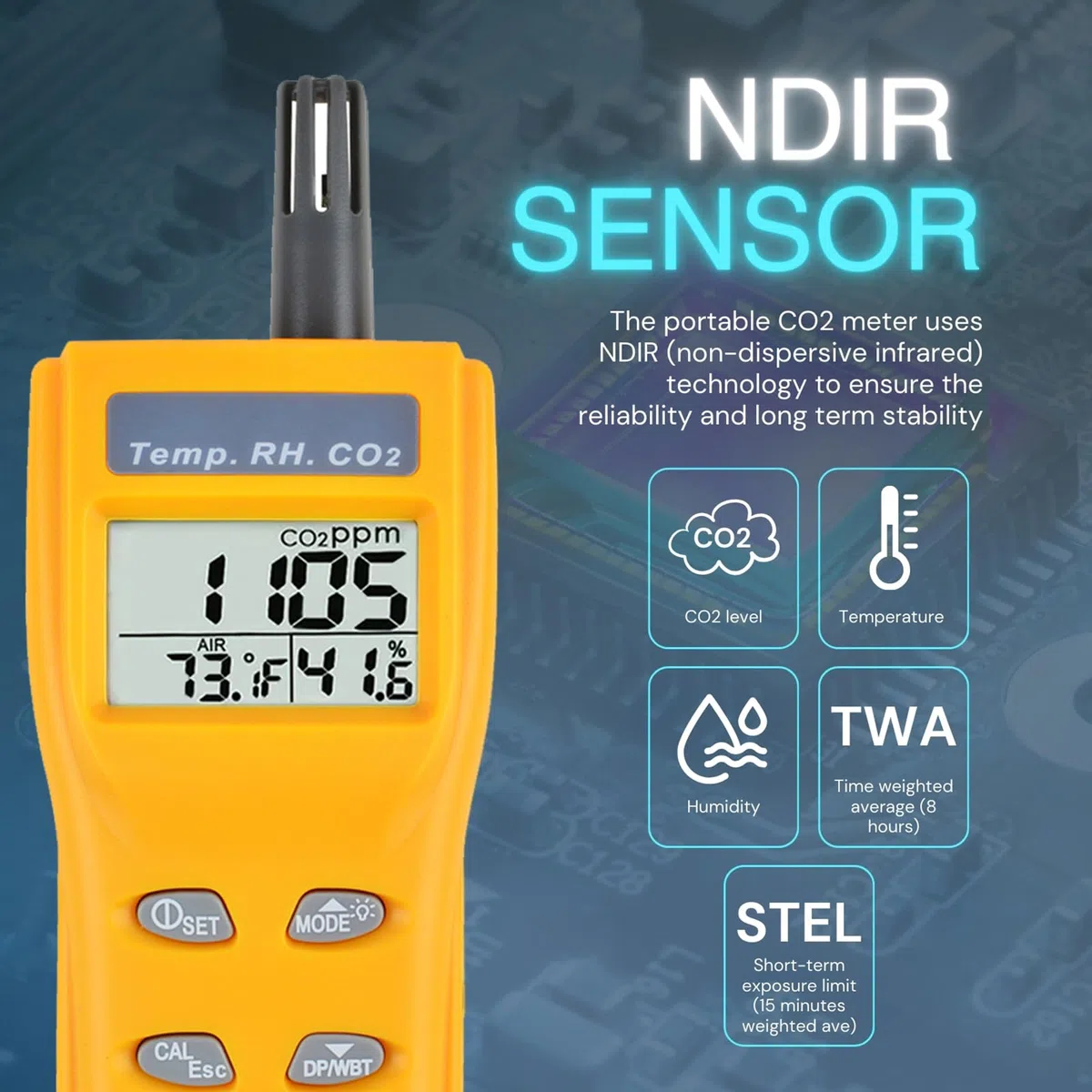 Probador De La Humedad DP Calidad del Aire Interior 9999 Ppm De Dióxido De Carbono Digital De La Temperatura del Sensor NDIR De CO2 IAQ Monitor BM