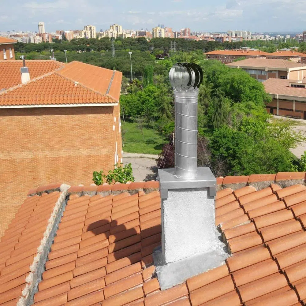Generic Cubierta de chimenea de acero inoxidable de 110 a 300 mm, ventilación impermeable, anticorrientes, ventilador de turbina giratoria, tapa de escape de humo, cubierta de ventilador de techo