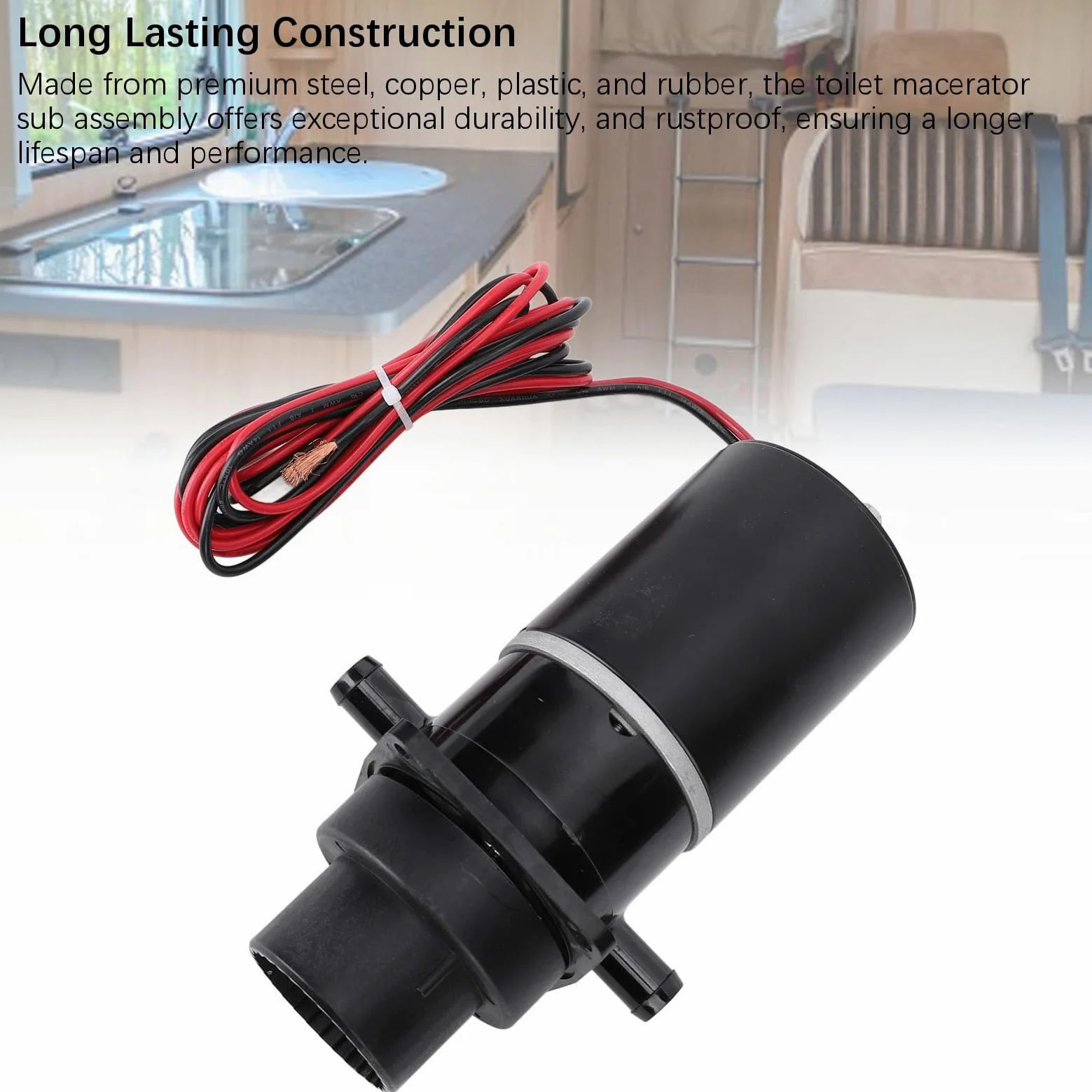 Elprico Kit de Submontaje Eléctrico para Macerador de Inodoro Marino para Serie 37010 - Reemplazo Duradero para Bomba de Inodoro RV - Solución Eficaz de Gestión de Residuos para Inodoros Marinos -