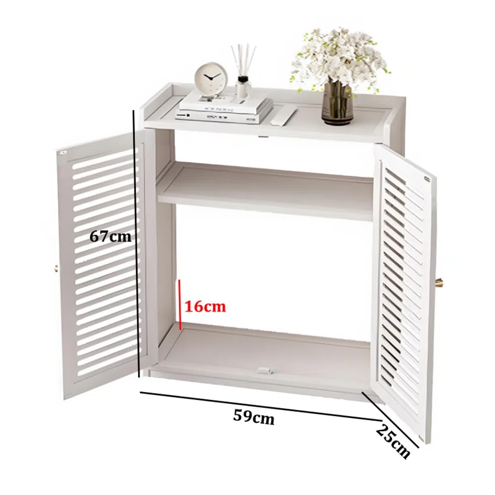 Caja Organizadora Cables, Router Rack, Gestión de Cables Estante de Almacenamiento Está Diseñada para Mantener los Cables Ordenados y Proteger los Equipos de la Acumulación de Polvo y Daños(White)