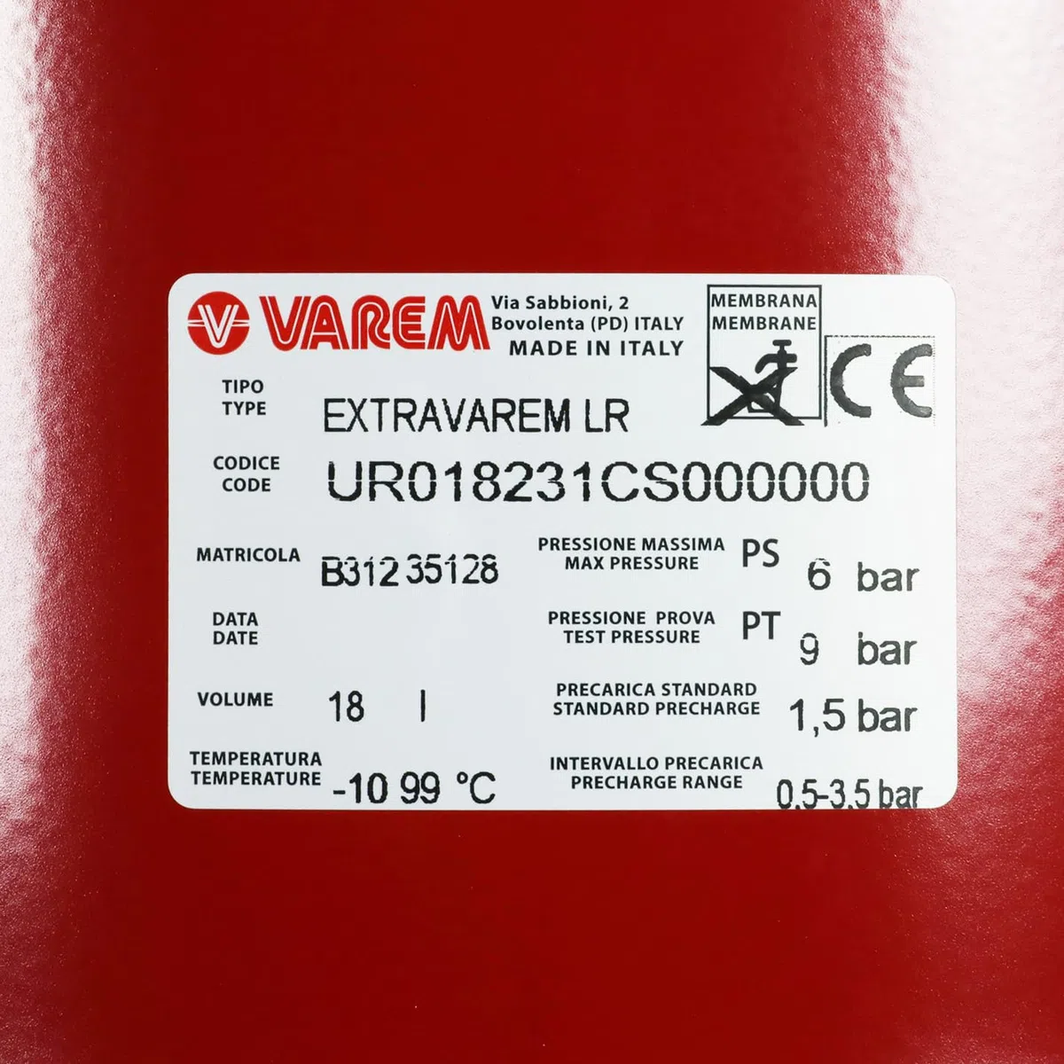 Varem ExtraVarem LR161 - Depósito de expansión (18 L)
