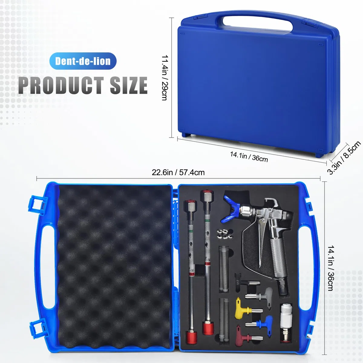 Kit de Pintura Airless Pistola de Pulverización con Puntas de pulverización Reversibles, Rotectores de Pulverización, Filtro de Pistola pulverización, Extensión del Pulverizadorde, Joint rotatif