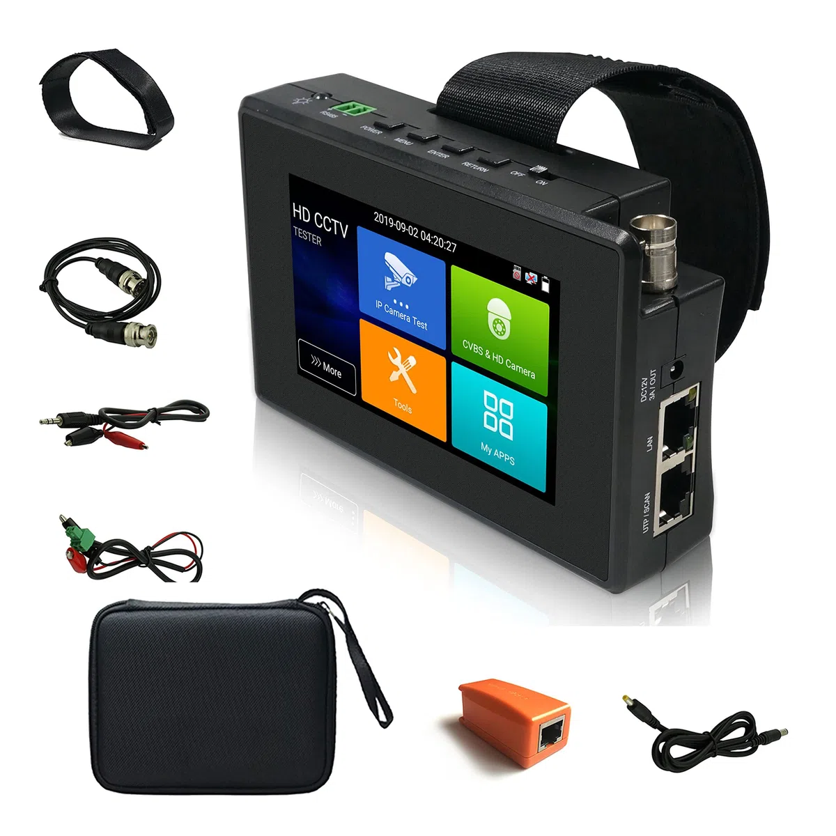 Probador de cámara IPC Monitor CCTV Probador de cámara IP H.265 4K IP 8MP TVI 8MP CVI 8MP AHD Analógico 5 en 1 Muñeca CCTV Test Monitor WIFI...