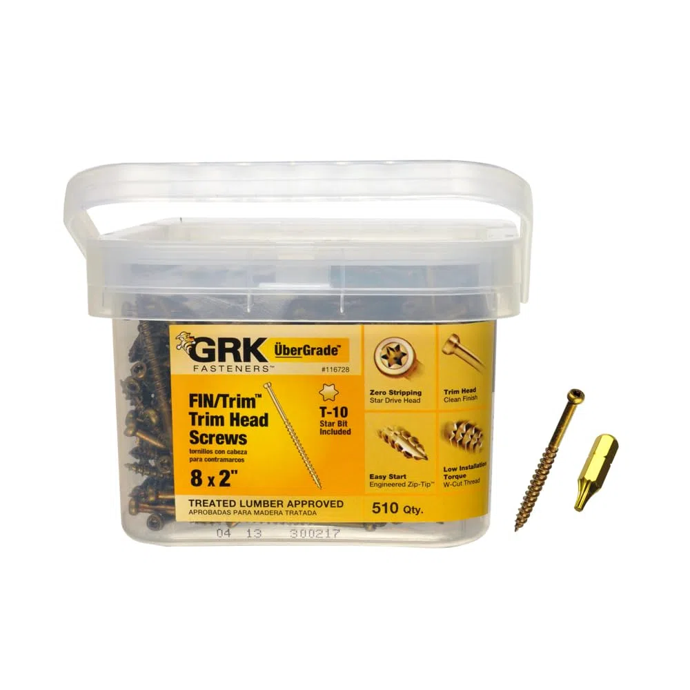 GRK 116728#8 por 2 pulgadas HandyPak acabado/tornillos de recorte (510 por paso)