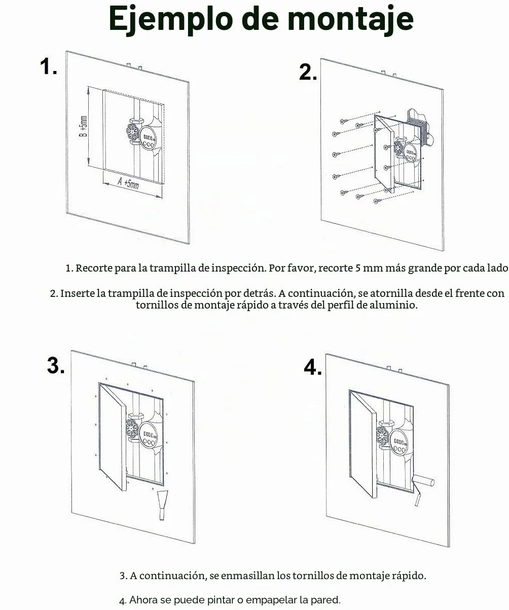 SYSTERM Tapa para revisión 300x600 mm yeso 12,5 mm KRAL11 pladur Revisión Mantenimiento Puerta 30x60 cm Mantenimiento Tapa de limpieza Mantenimiento Apertura, marco de aluminio Verde menta en seco